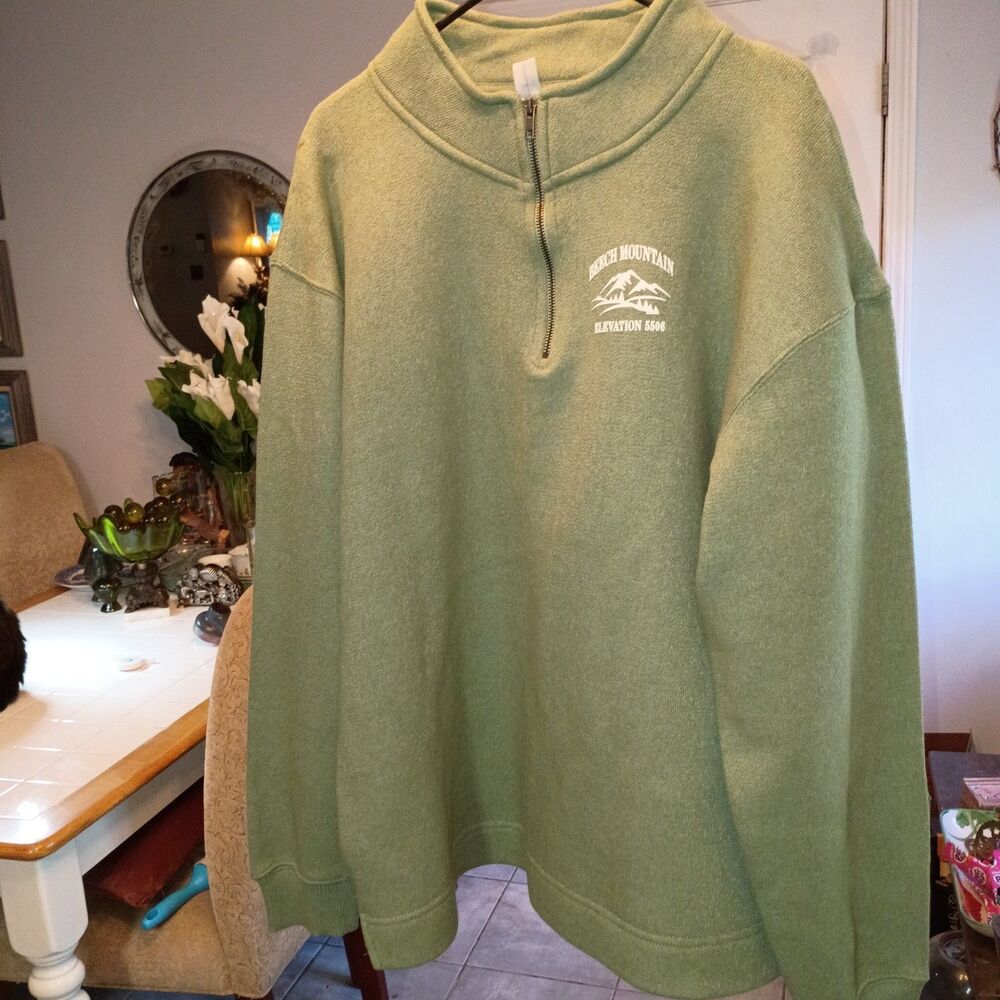Baypointe Beech Mountain 1/4 Zip Pullover Sweatshirt Green 2XL